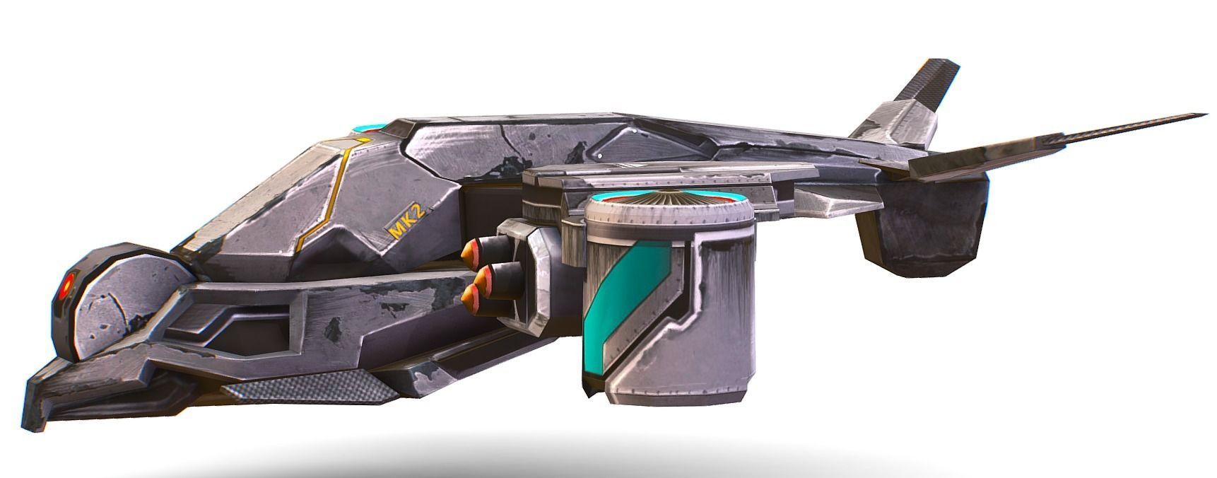 Low Poly 3d Model Flying Military Drone Low-poly 3D model_3