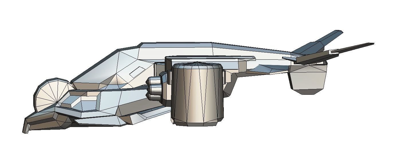 Low Poly 3d Model Flying Military Drone Low-poly 3D model_5