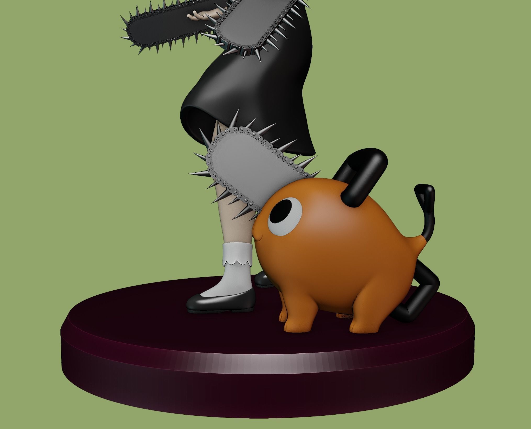 anya forger and pochita - spy x family - chainsaw man 3D print model_7