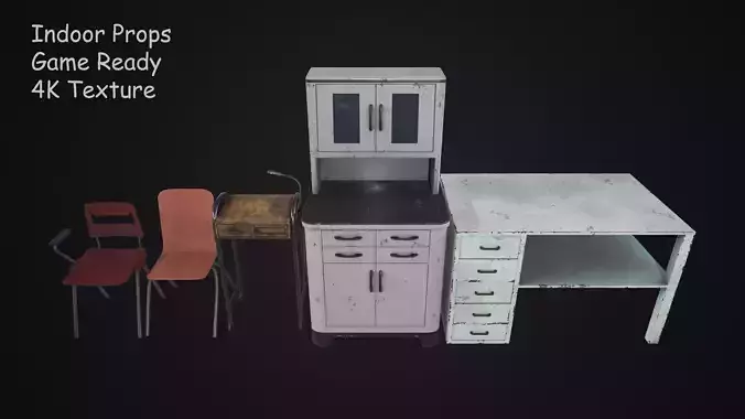 Indoor furniture Props Collection Game Ready