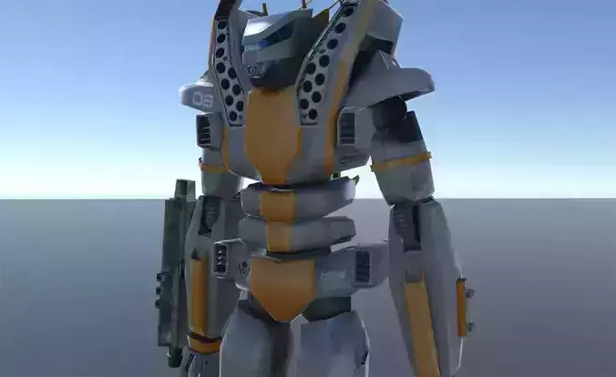 Mecha Robot Low-poly 3D model
