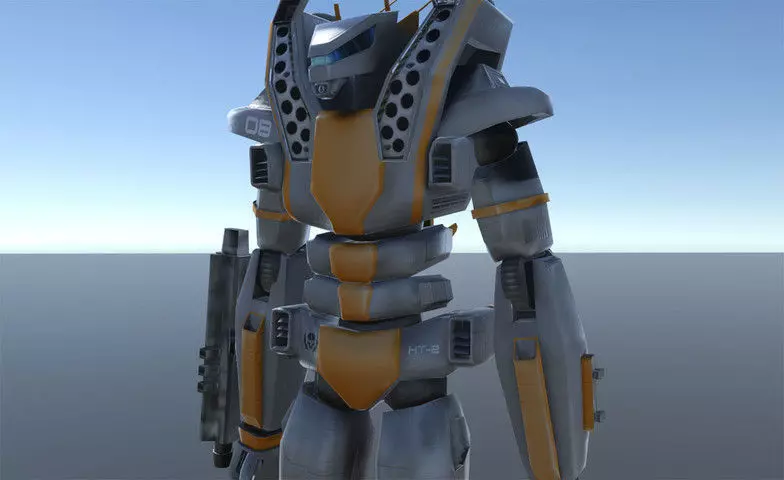 Mecha Robot Low-poly 3D model_0