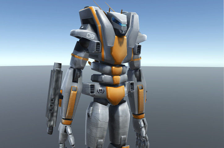 Mecha Robot Low-poly 3D model_1