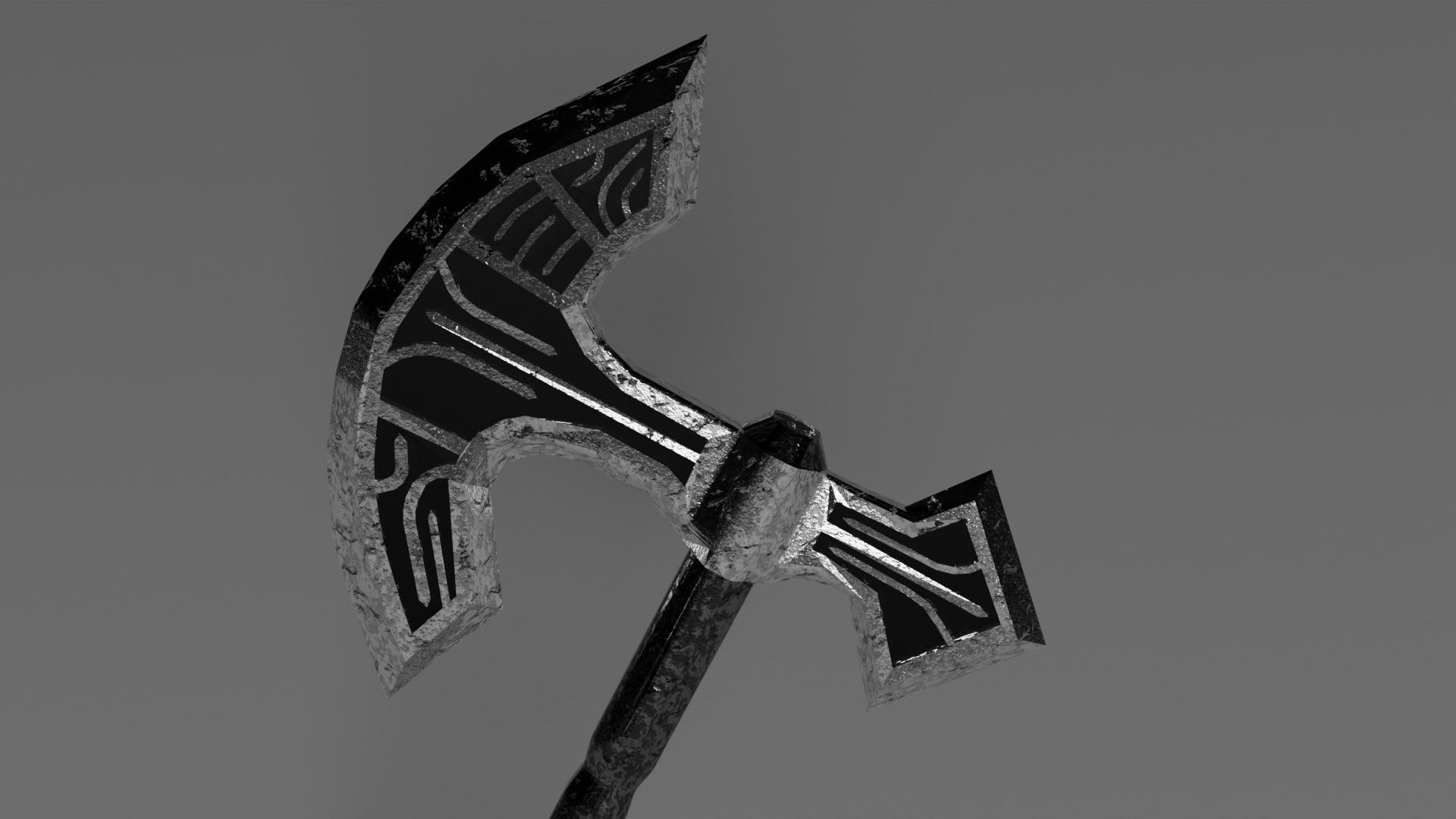 Fantasy Axe 3D model_4