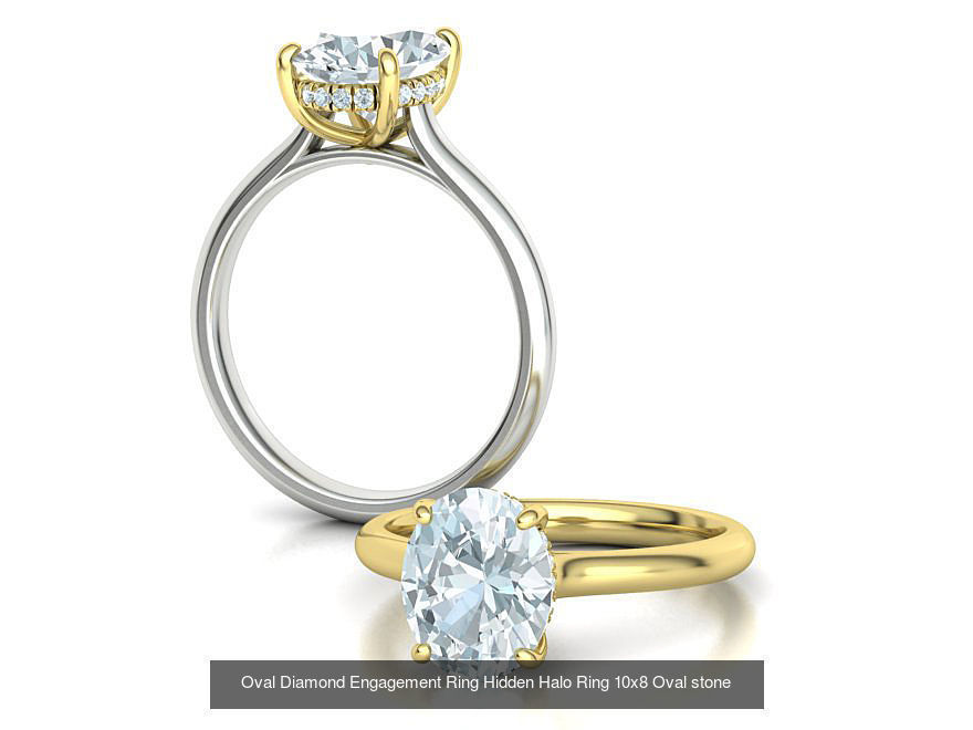 Solitaire Rings Hidden Halo Collection 3dprint Rings  _5