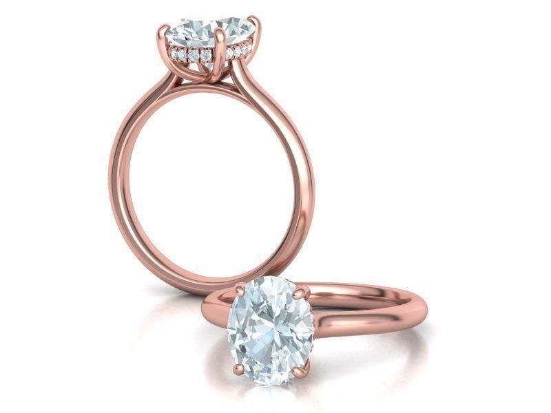Solitaire Rings Hidden Halo Collection 3dprint Rings  _41