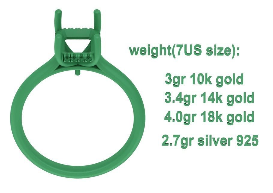 Solitaire Rings Hidden Halo Collection 3dprint Rings  _20