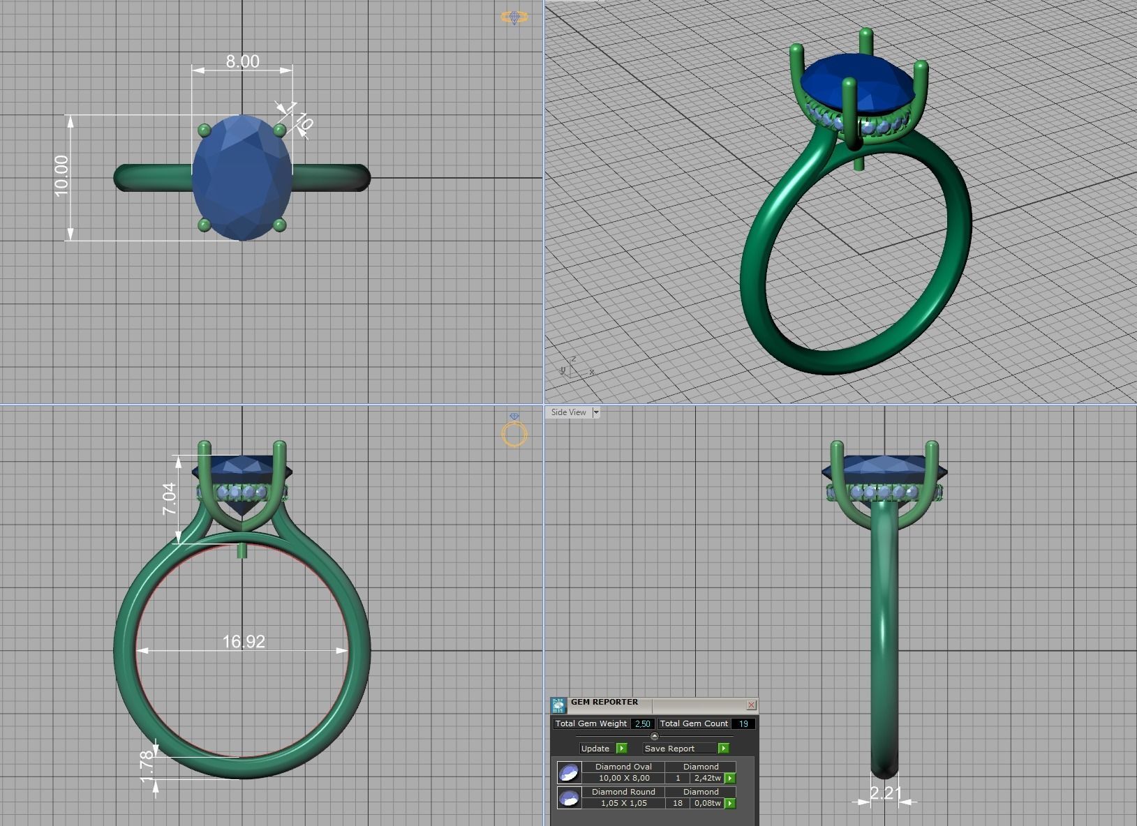 Solitaire Rings Hidden Halo Collection 3dprint Rings  _43