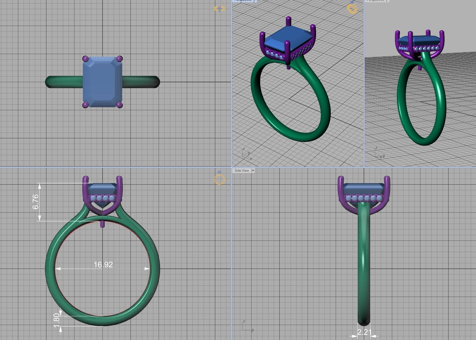 Solitaire Rings Hidden Halo Collection 3dprint Rings  _23