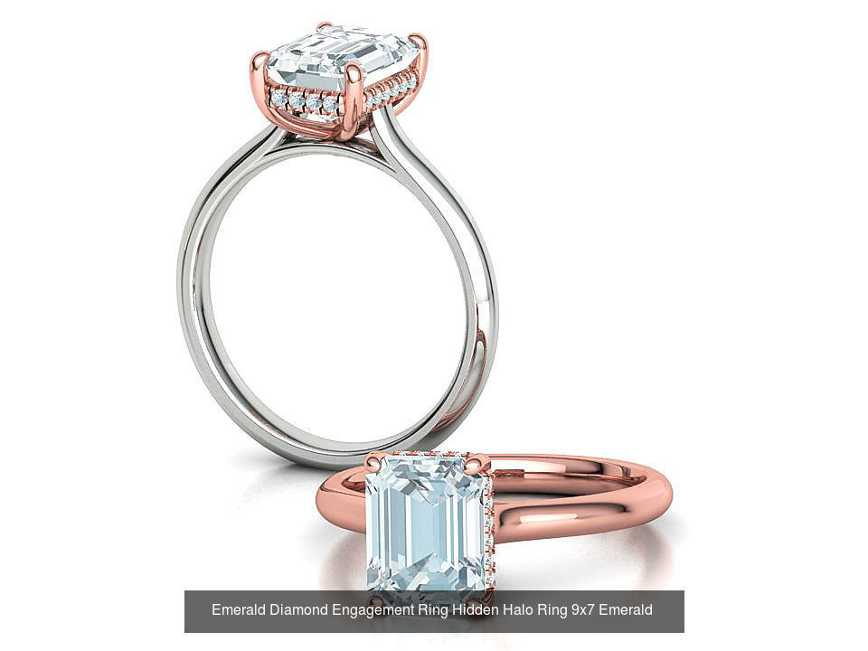 Solitaire Rings Hidden Halo Collection 3dprint Rings  _6