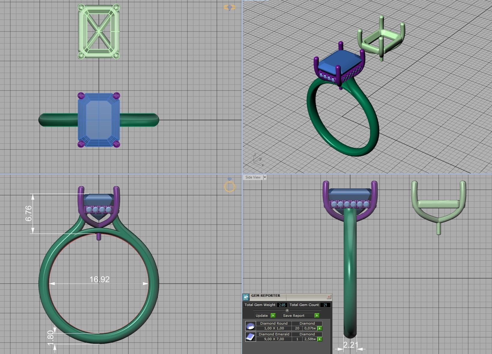 Solitaire Rings Hidden Halo Collection 3dprint Rings  _22