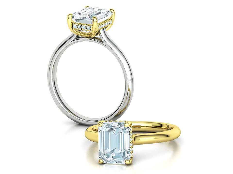 Solitaire Rings Hidden Halo Collection 3dprint Rings  _8