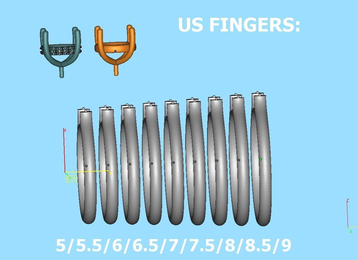 Solitaire Rings Hidden Halo Collection 3dprint Rings  _34