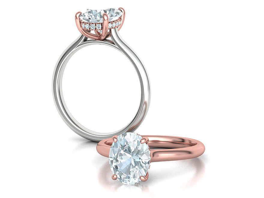 Solitaire Rings Hidden Halo Collection 3dprint Rings  _38