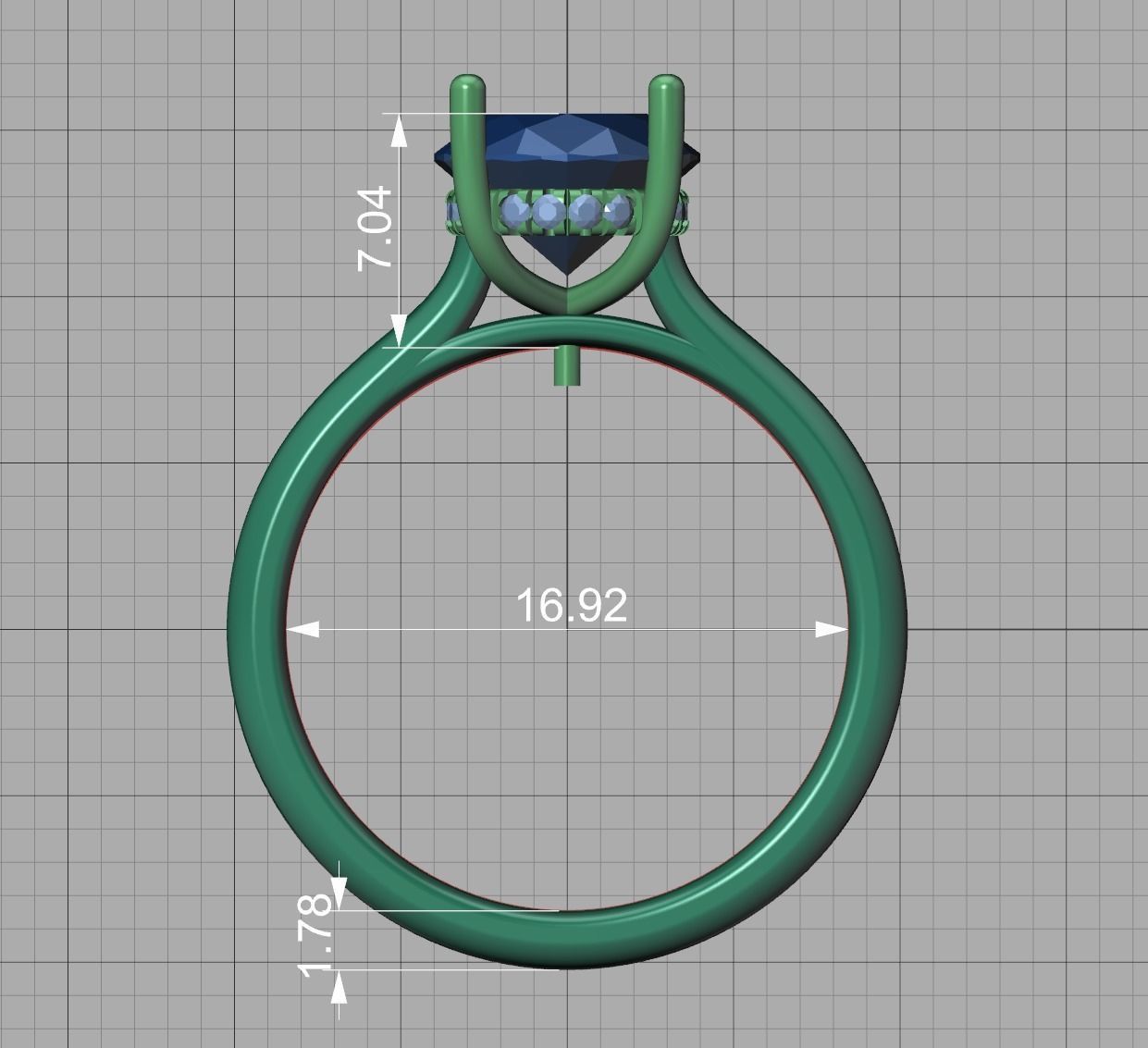 Solitaire Rings Hidden Halo Collection 3dprint Rings  _44