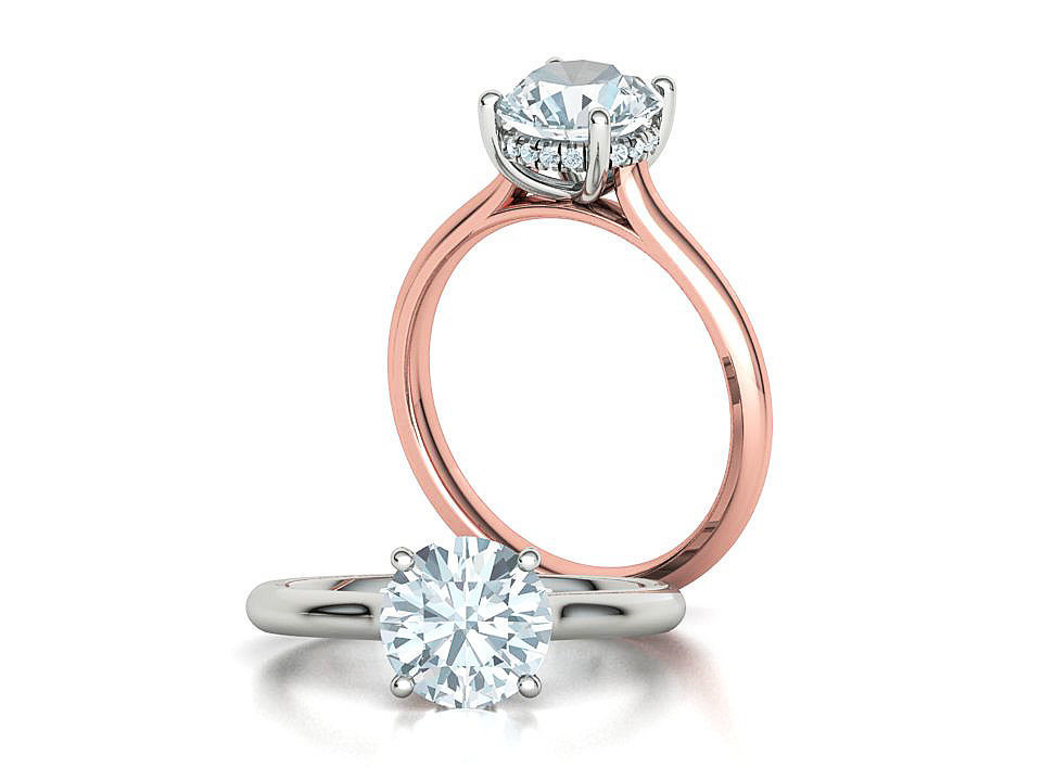 Solitaire Rings Hidden Halo Collection 3dprint Rings  _25