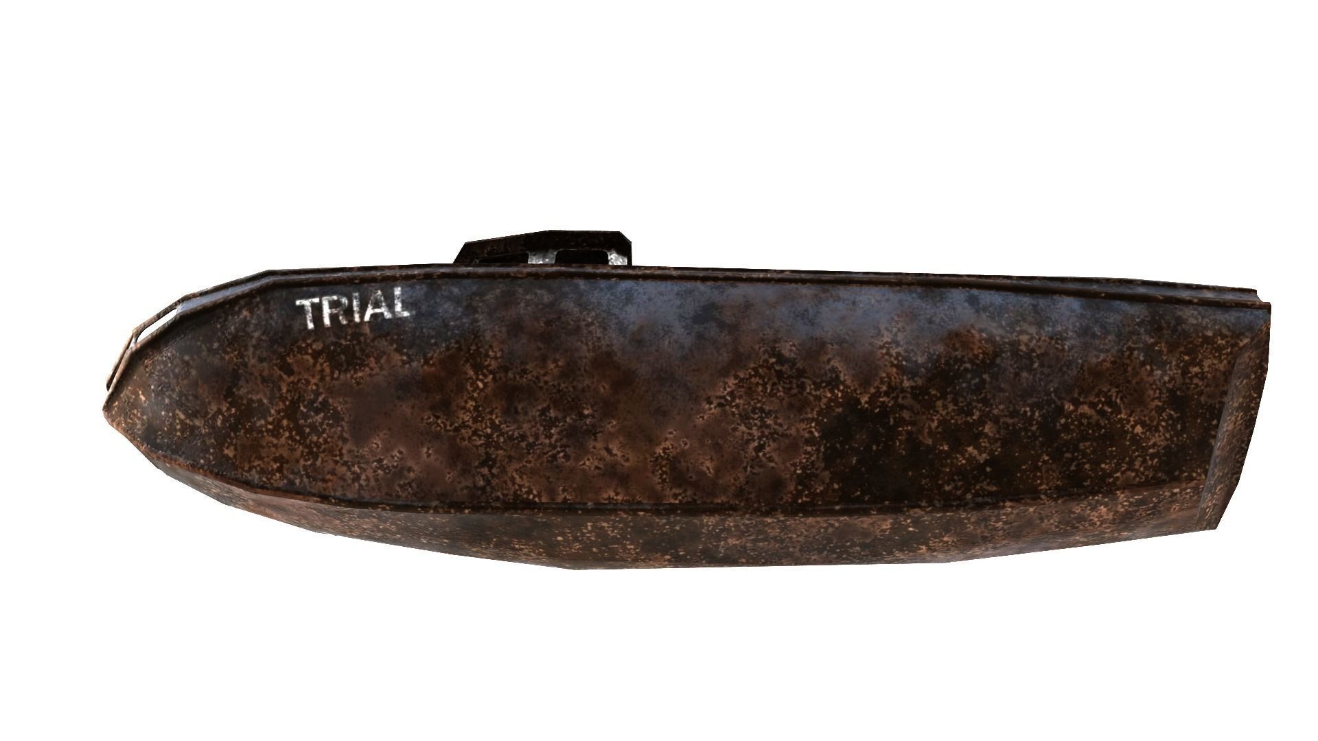 old boat Low-poly 3D model_5