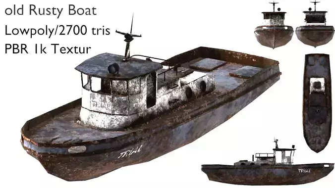 old boat Low-poly 3D model