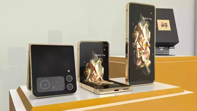 3D Samsung w23 flip Golden Edition