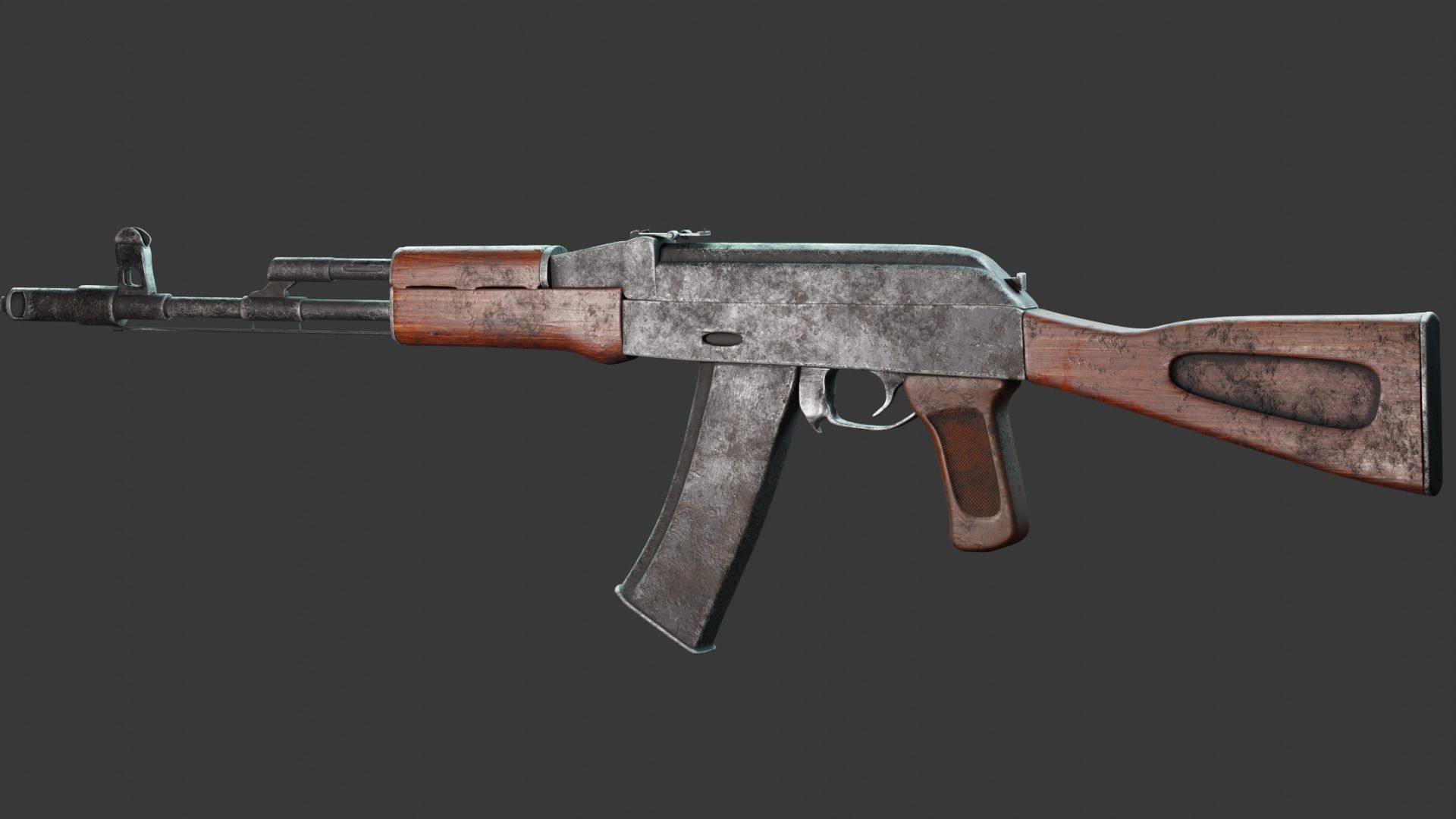 AK-74 ak - rifle Free low-poly 3D model_3