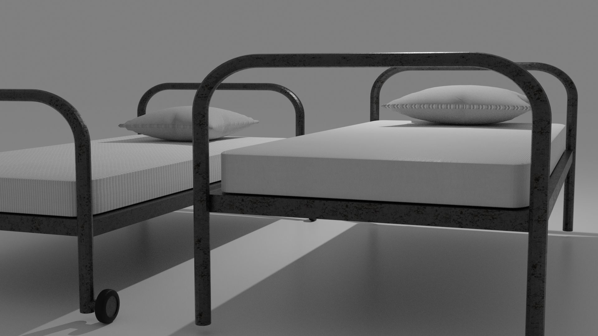 Simple Hospital Bed 3D model_5
