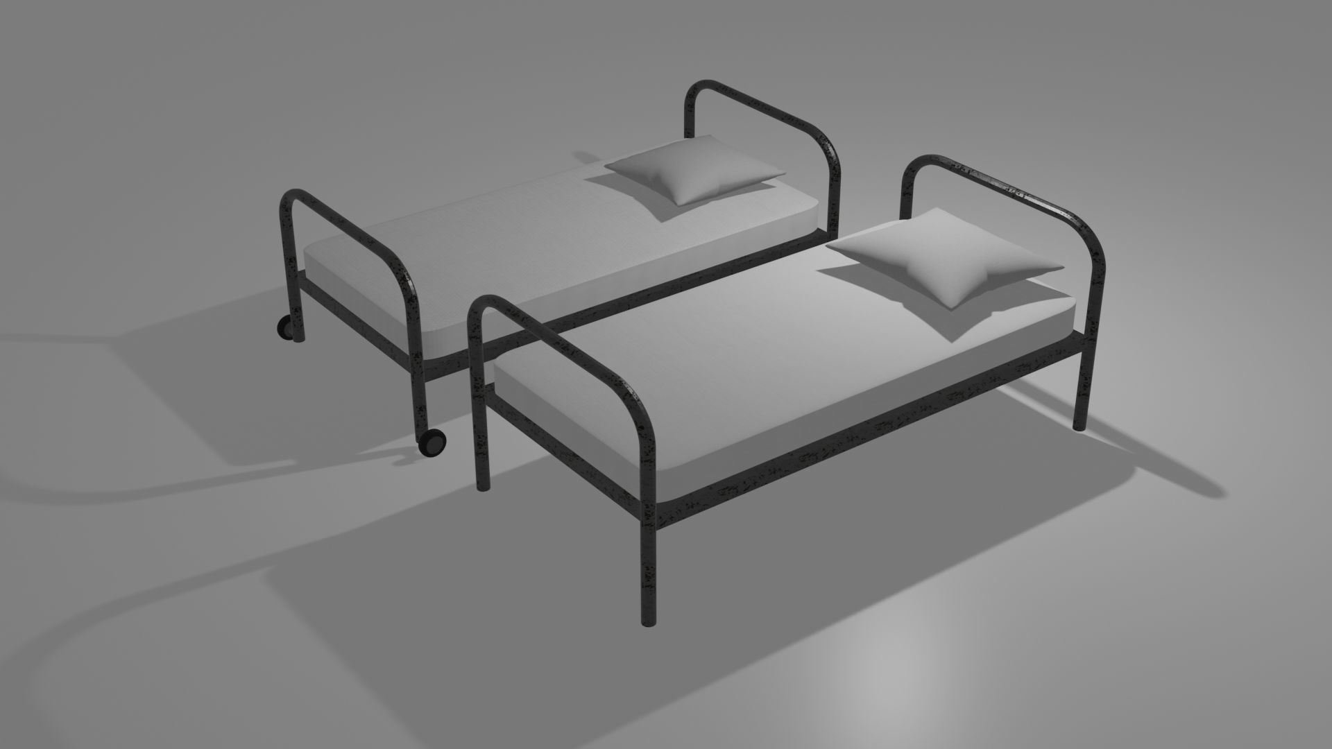 Simple Hospital Bed 3D model_6