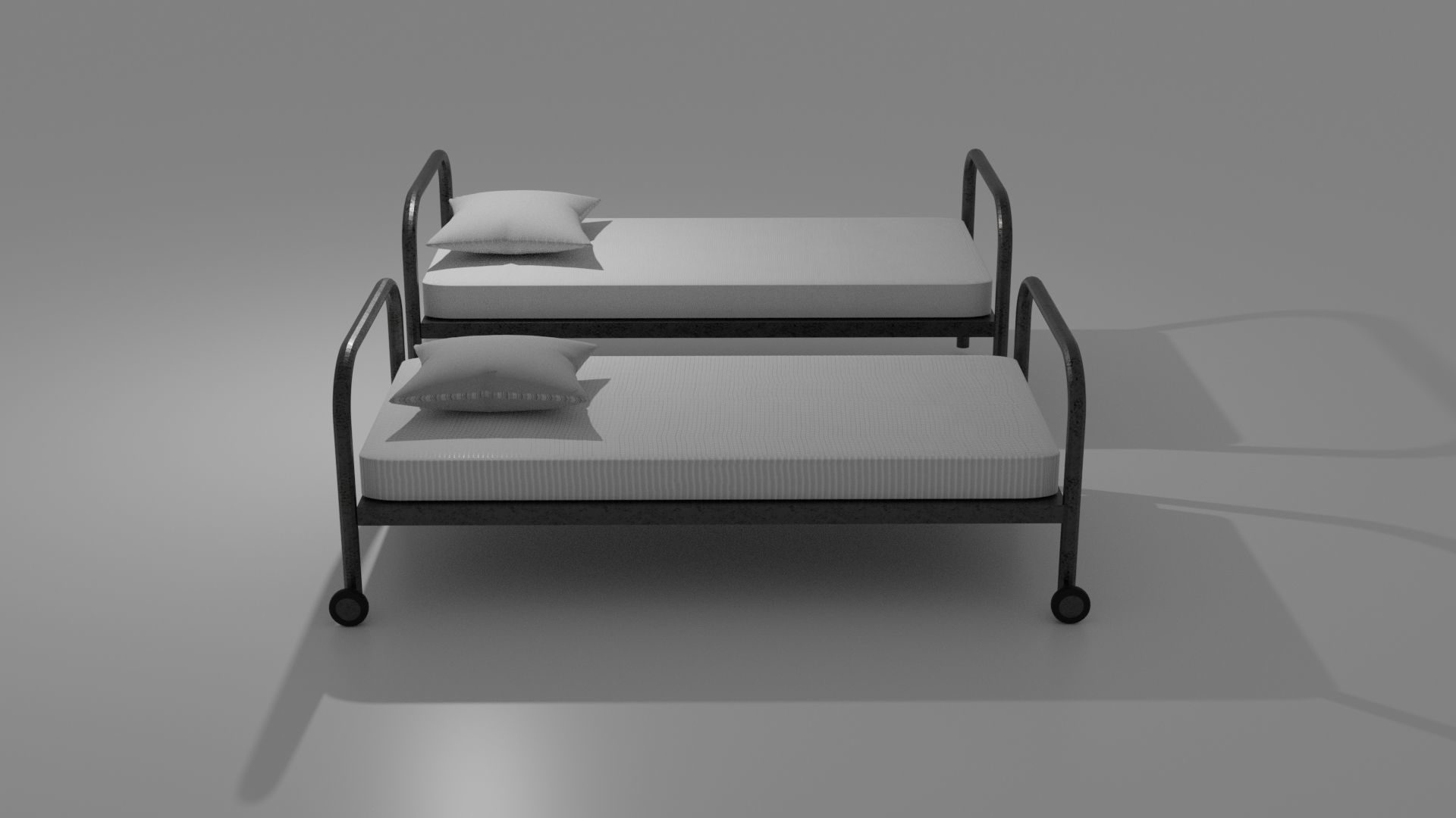 Simple Hospital Bed 3D model_3