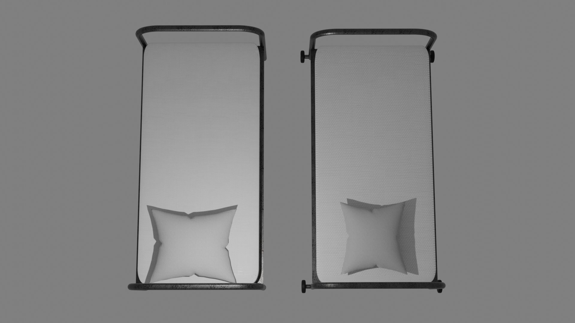 Simple Hospital Bed 3D model_2