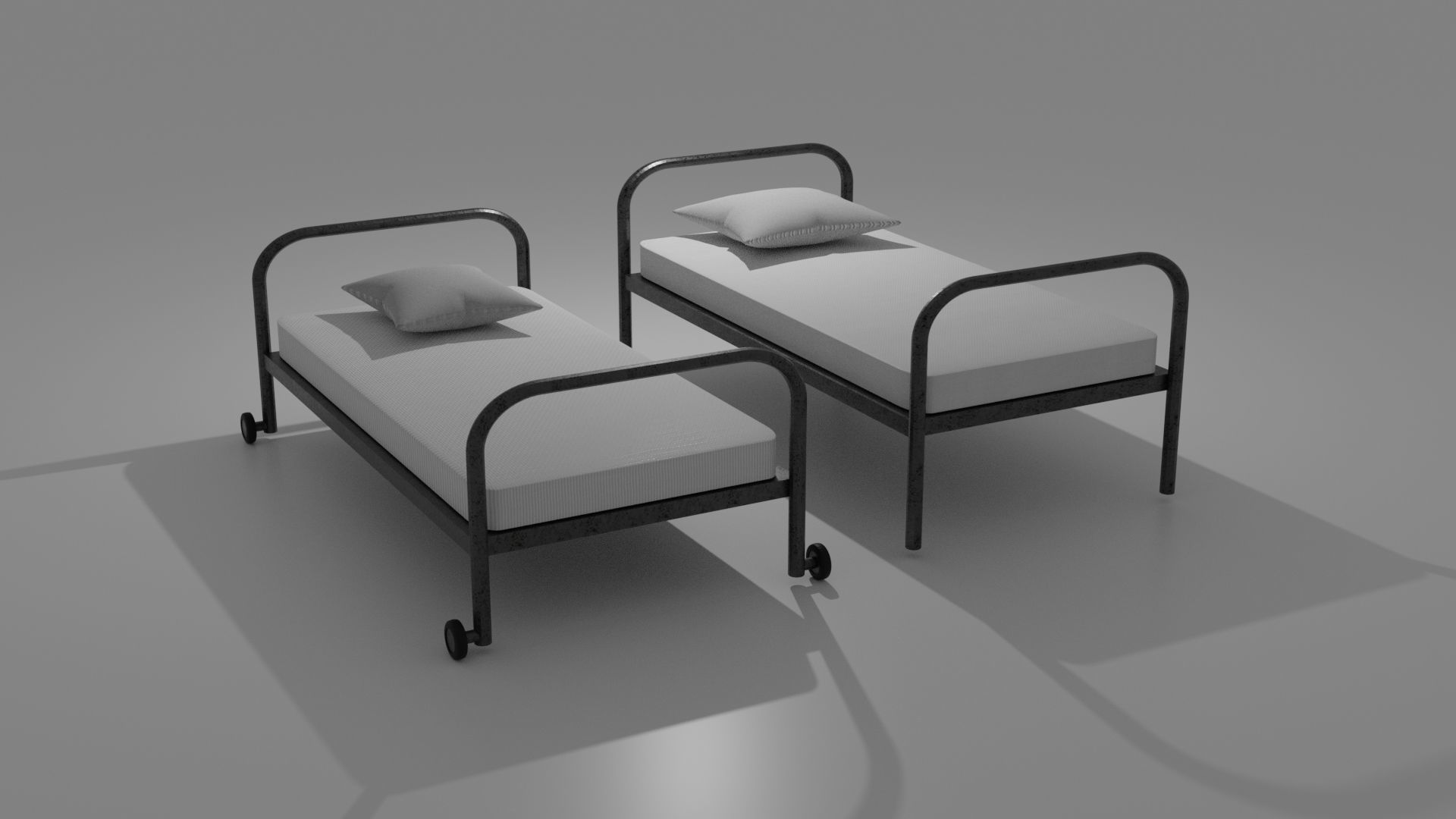 Simple Hospital Bed 3D model_4
