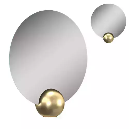 O MIRROR round with gold ball