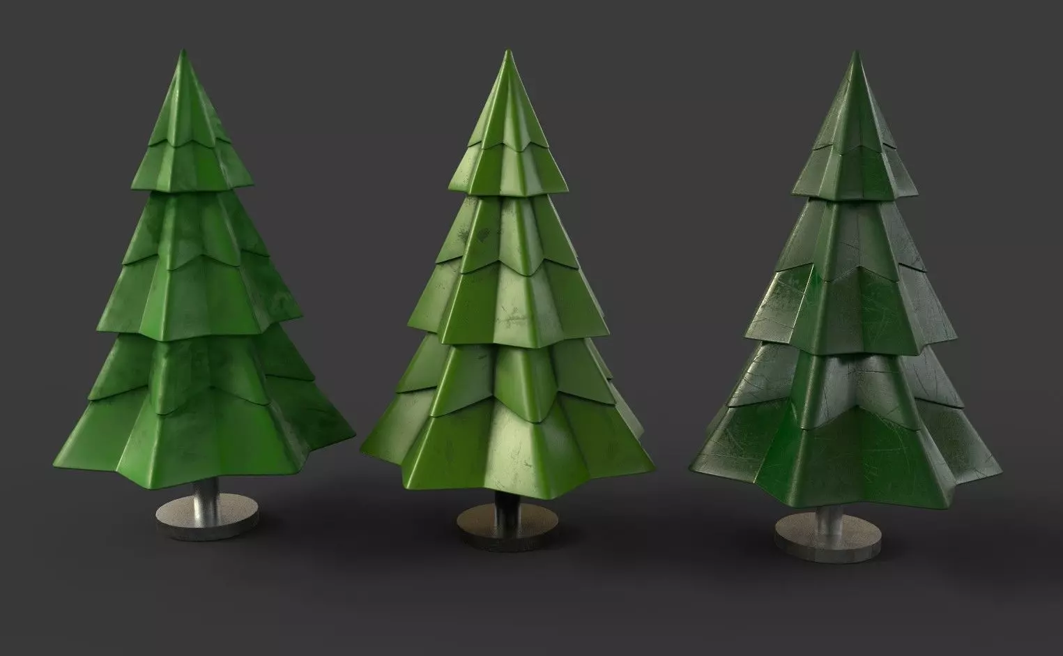 Christmas tree metal toy 3D model_0