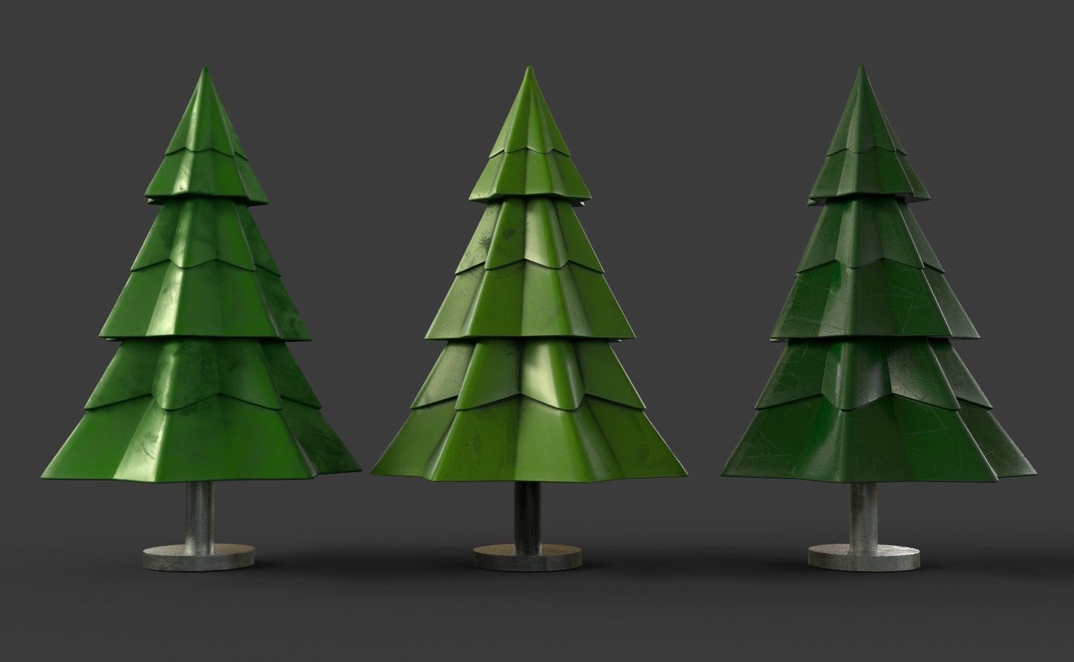 Christmas tree metal toy 3D model_3