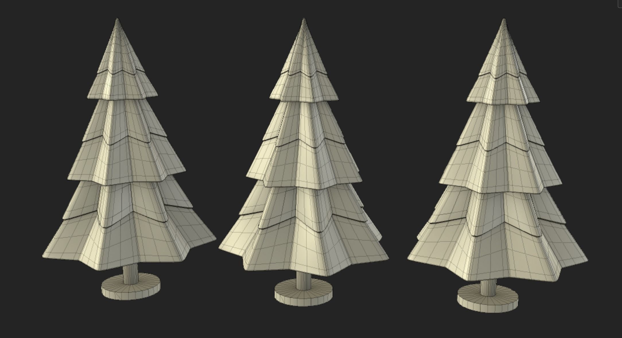 Christmas tree metal toy 3D model_2