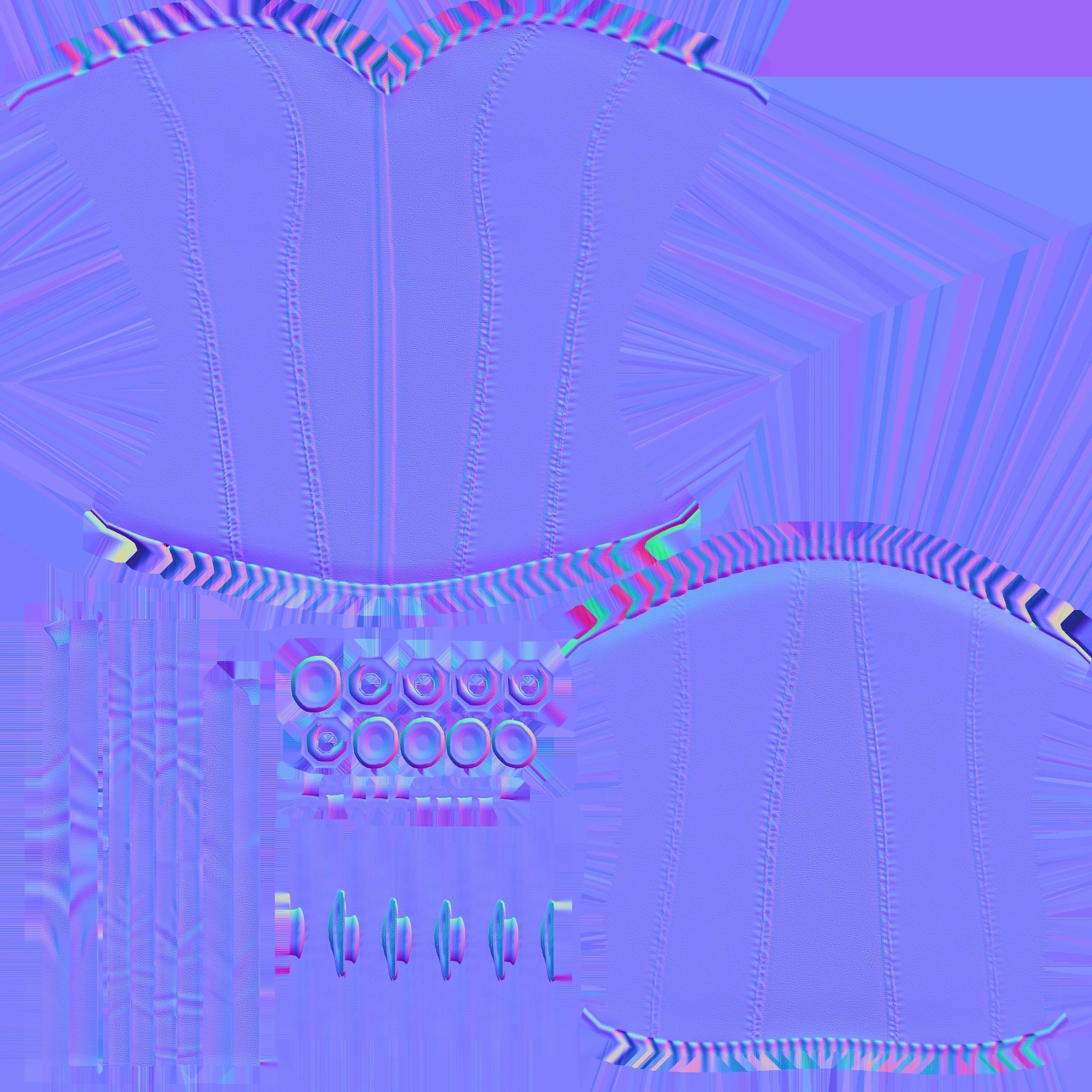 Modern White Corset Top Low-poly 3D model_11