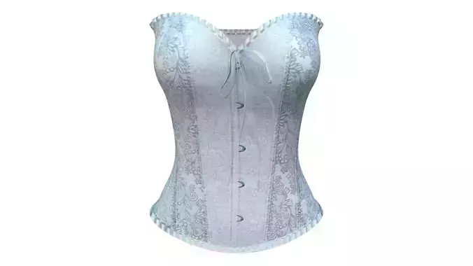 Modern White Corset Top Low-poly 3D model