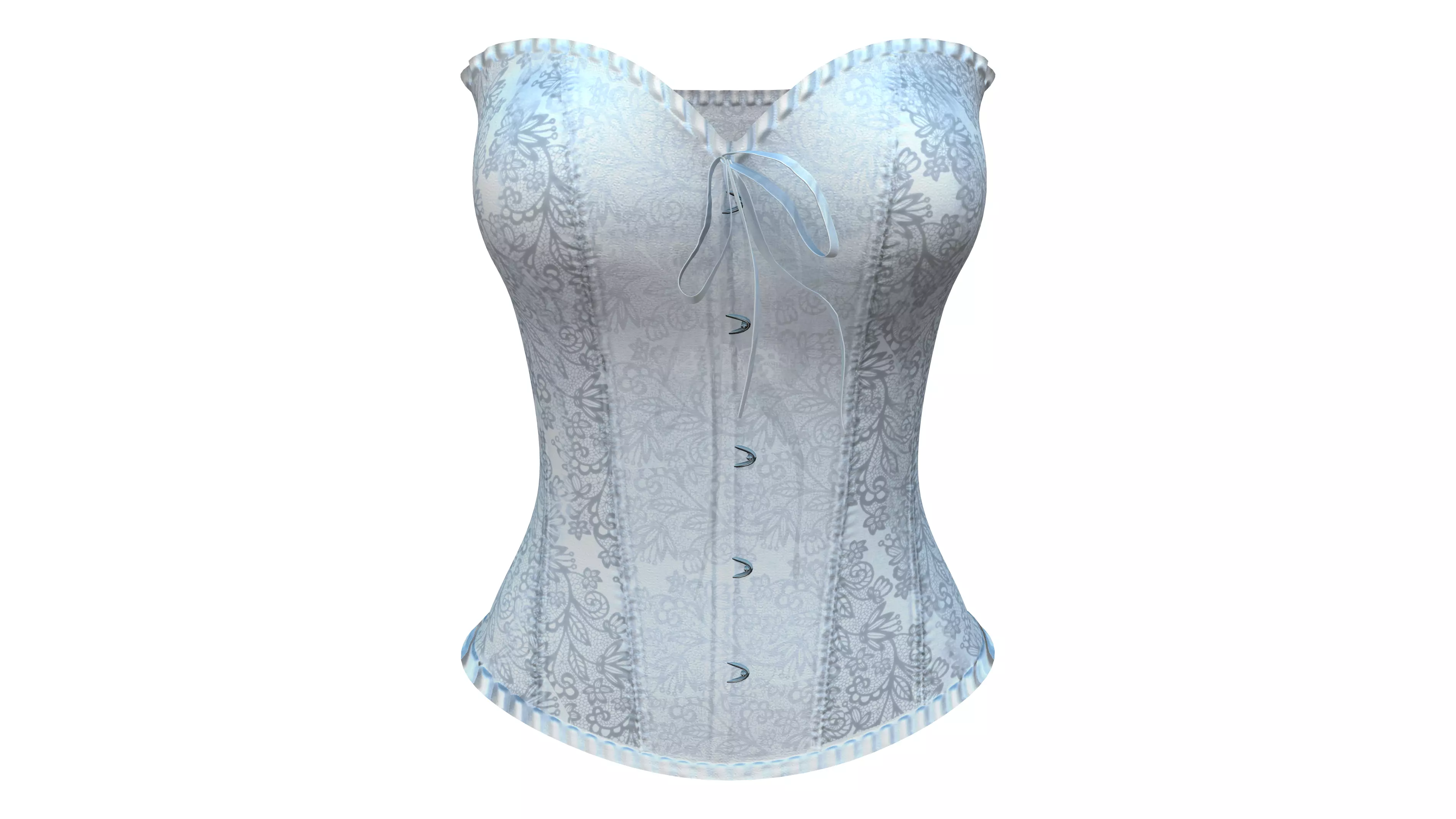 Modern White Corset Top Low-poly 3D model_0