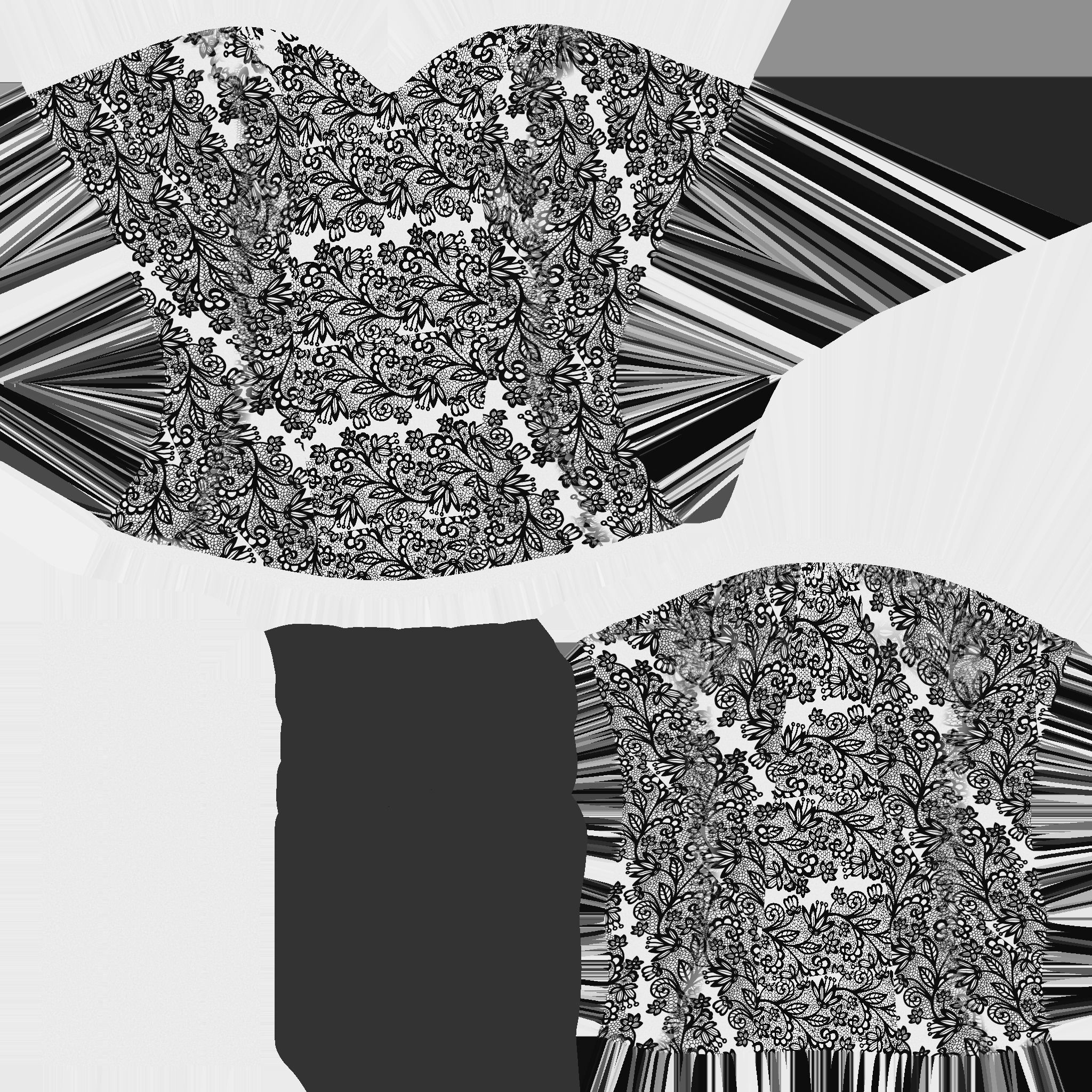 Modern White Corset Top Low-poly 3D model_9