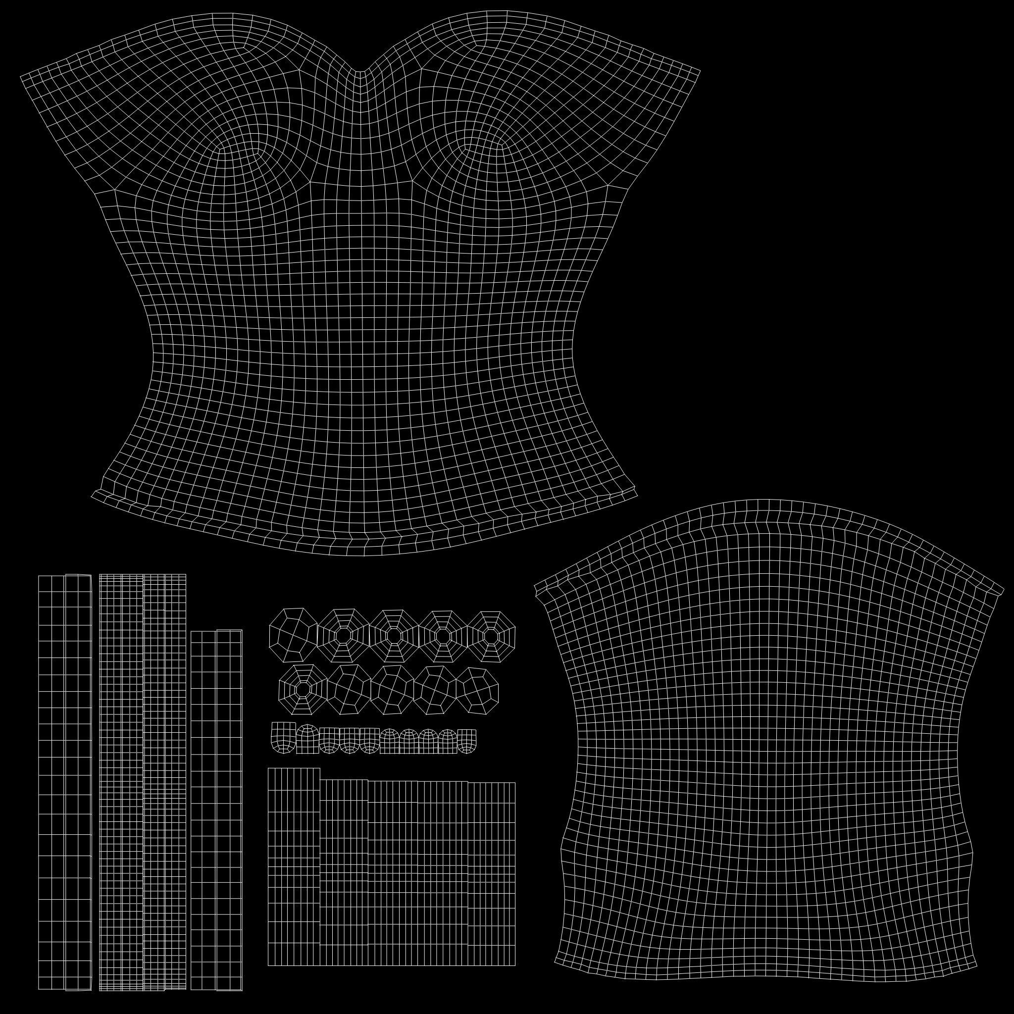 Modern White Corset Top Low-poly 3D model_14