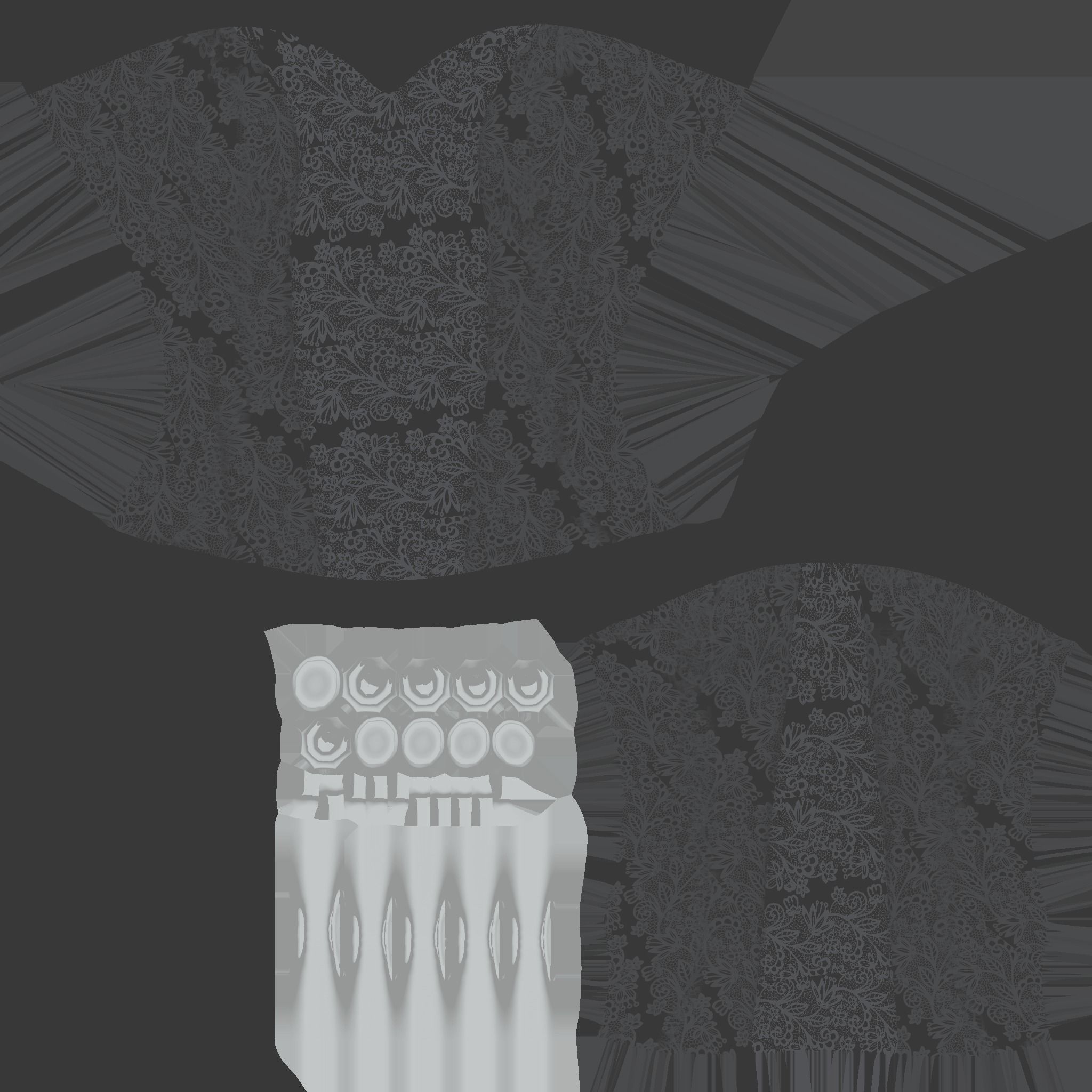 Modern White Corset Top Low-poly 3D model_12