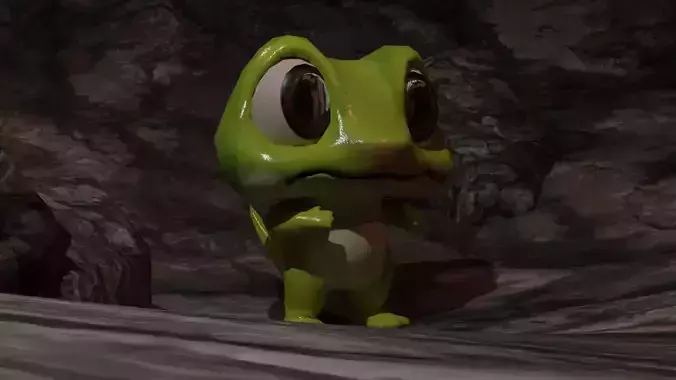 Character toy frog with big eyes