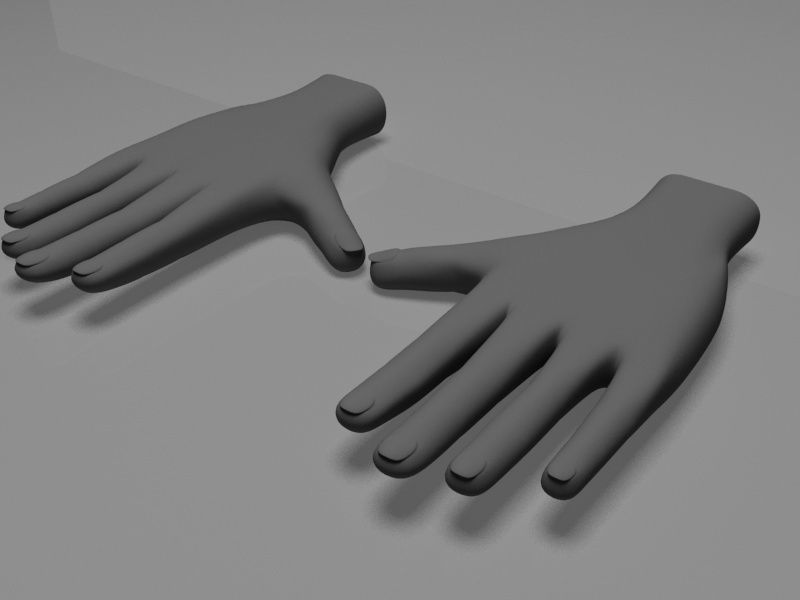 Hand model human Low-poly 3D model_7