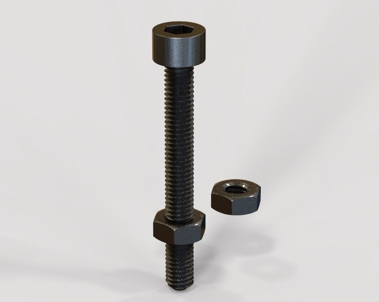 M5 x 40mm Full Thread Cap Head Bolt 3D print model_19