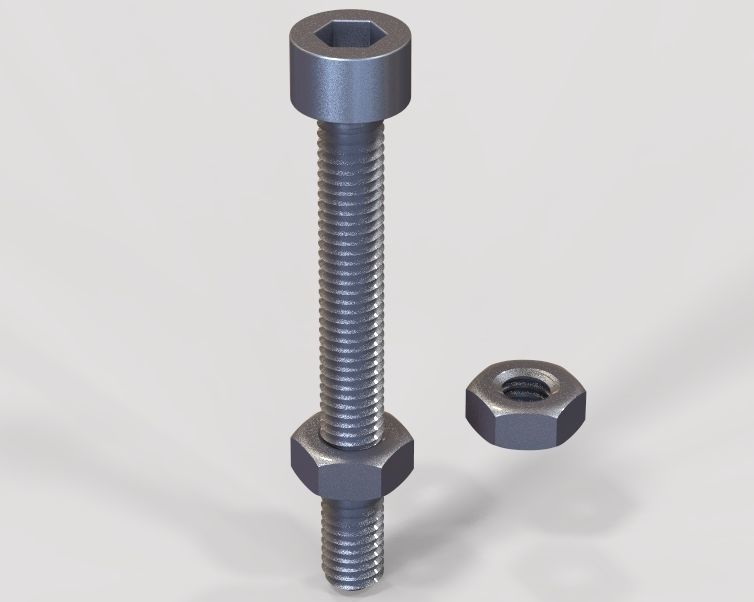 M5 x 40mm Full Thread Cap Head Bolt 3D print model_21