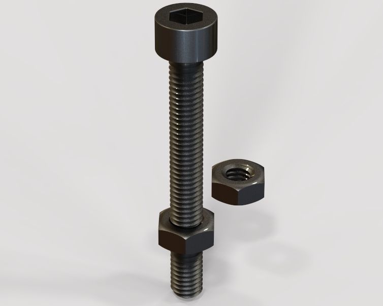 M5 x 40mm Full Thread Cap Head Bolt 3D print model_18
