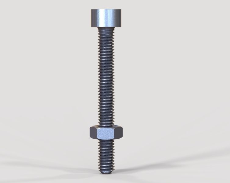 M5 x 40mm Full Thread Cap Head Bolt 3D print model_1