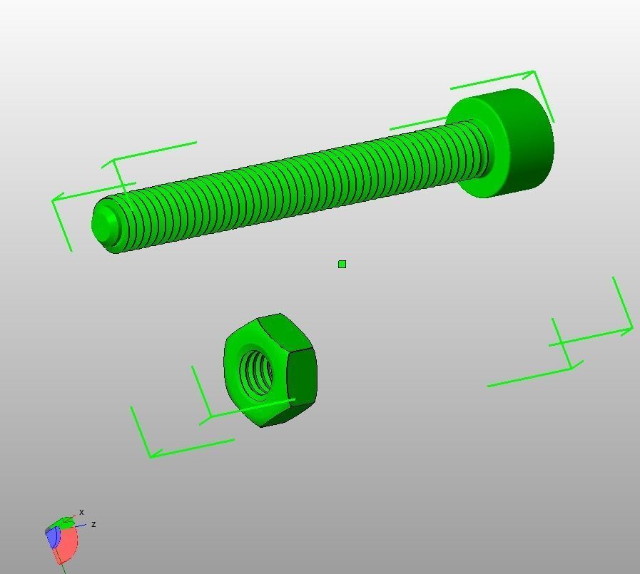 M5 x 40mm Full Thread Cap Head Bolt 3D print model_17
