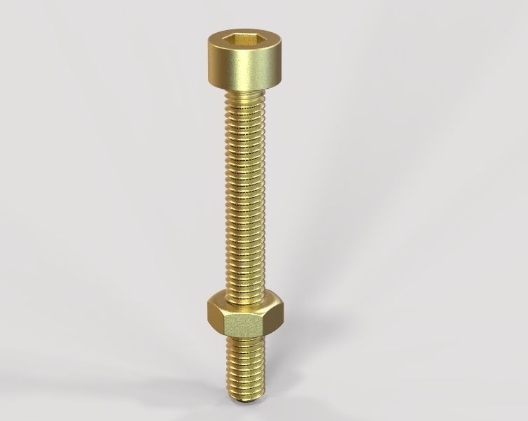 M5 x 40mm Full Thread Cap Head Bolt 3D print model_30