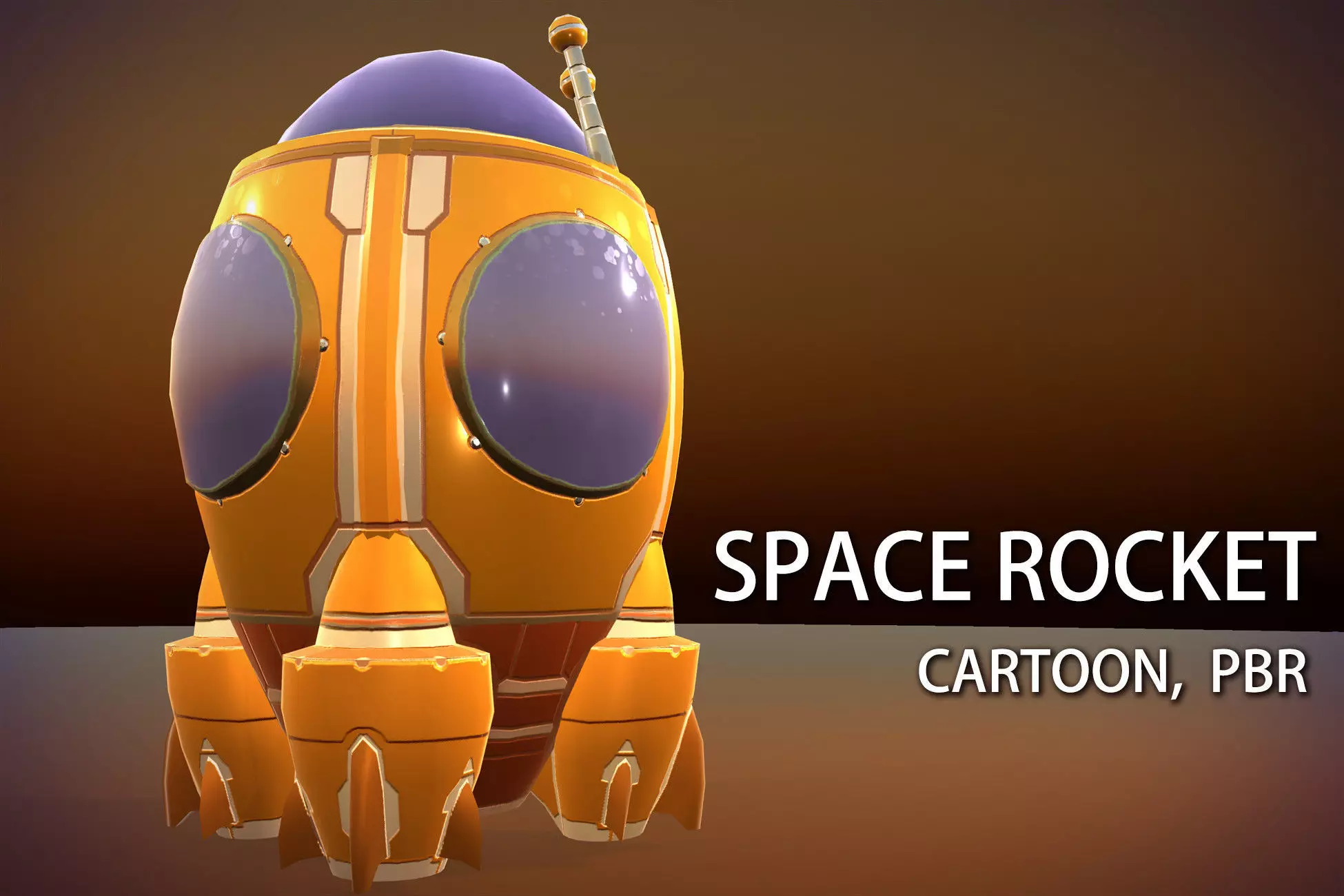 Rocket --- FREE --- 3D --- Cartoon --- Capsule --- Free low-poly 3D model