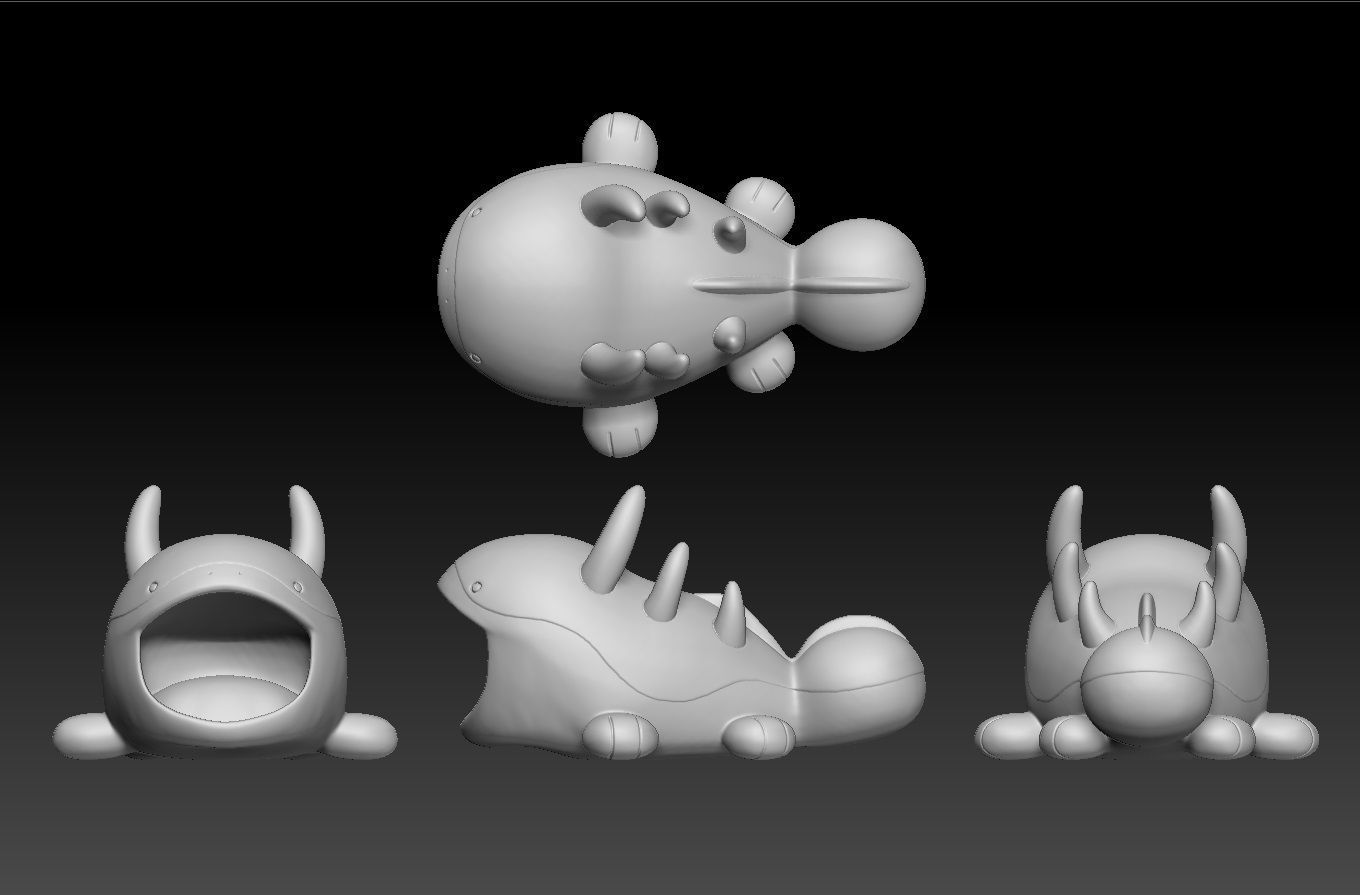 Pokemon Paldean Wooper Clodsire 3D print model_3