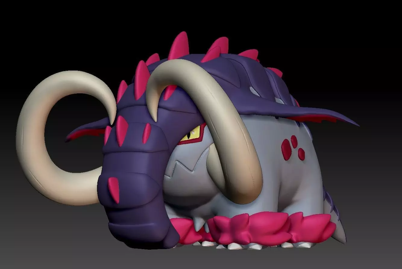 Pokemon Paradox Ancient Donphan Great Tusk 3D print model_0